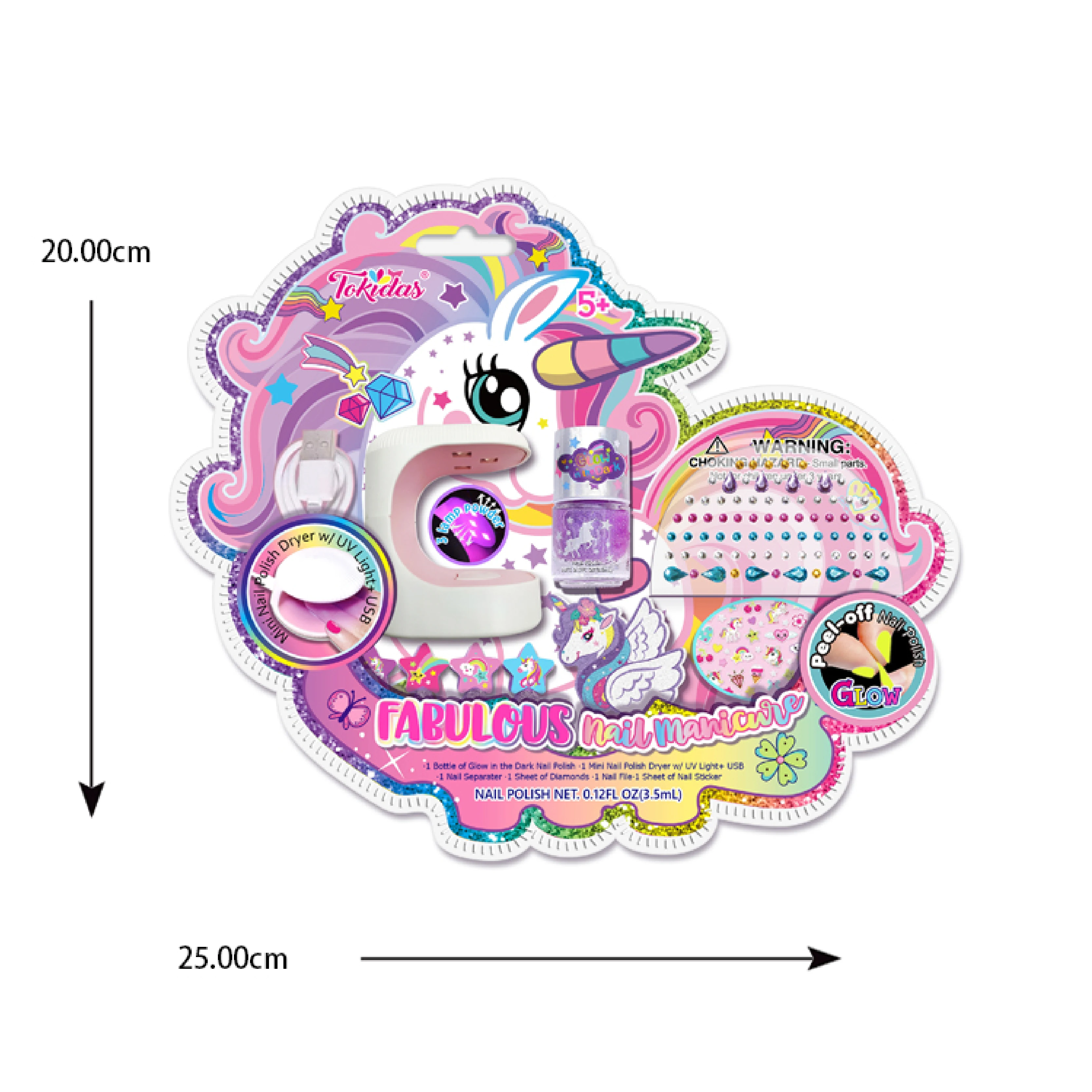 2024 Kids Makeup Set Nail Polish Kit Stickers Kids Toys Birthday Gifts Unicorn Design Style 2