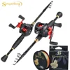 Sougayilang 1.8-2.4m Casting Fishing Combo Telescopic Fishing Rod and 7.2:1 High Speed Fishing Reel with 150M Line Pesca Sougayilang 1.8-2.4m Casting Fishing Combo Telescopic Fishing Rod and 7.2:1 High Speed Fishing Reel with 150M Line Pesca