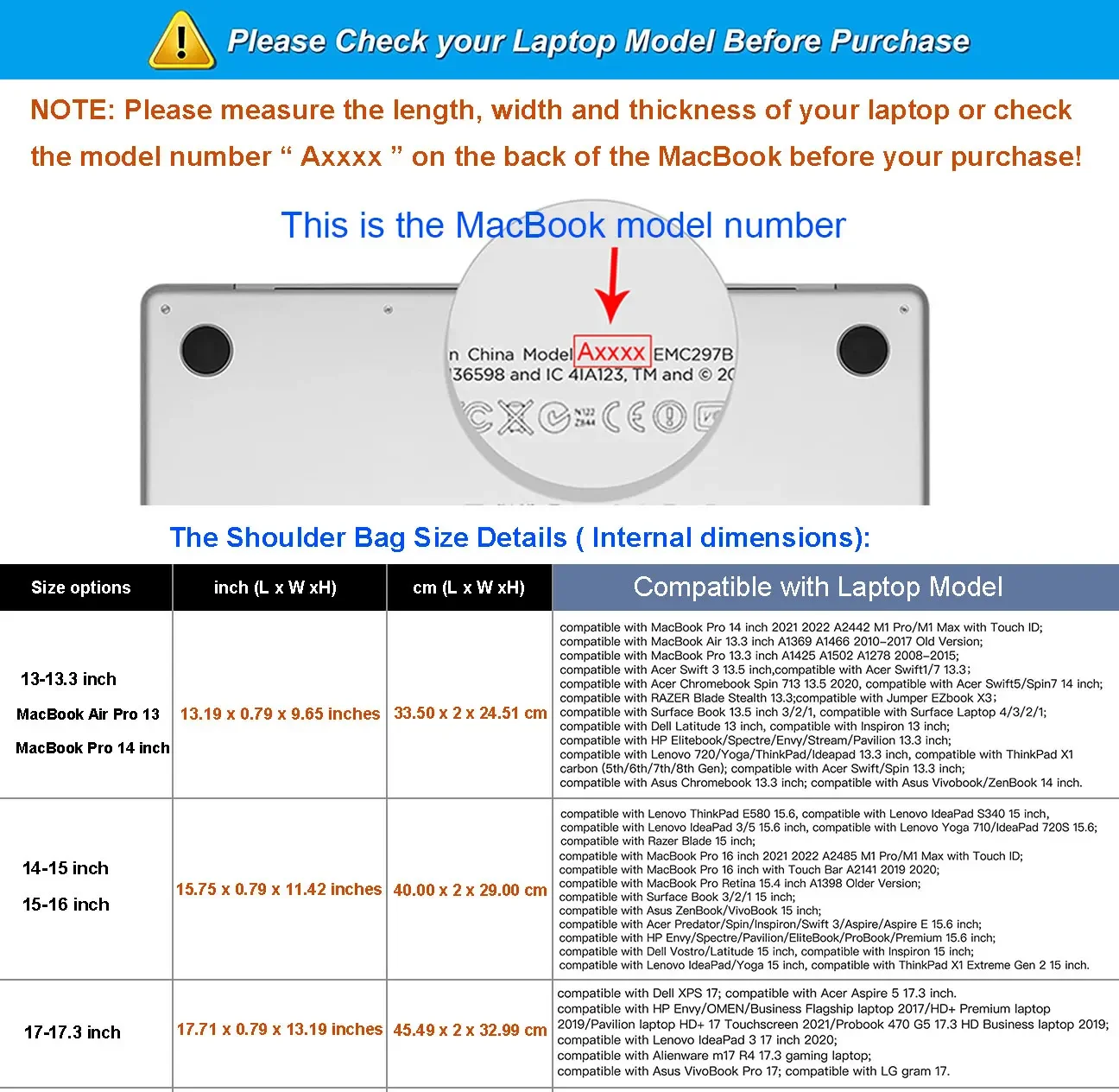 13 14 16 17.3 inch Laptop Sleeve Bag for 2024 MacBook Air 15 M2 M3 A2941 Pro 13 M1Dell Lenovo HP Asus Men's Women Briefcase Case 3
