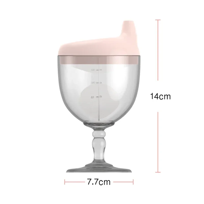 150ml 학습 컵 크리 에이 티브 와인 유리 모양 Duckbill 디자인 안전한 재료 이유식 훈련 탑 전환 선물