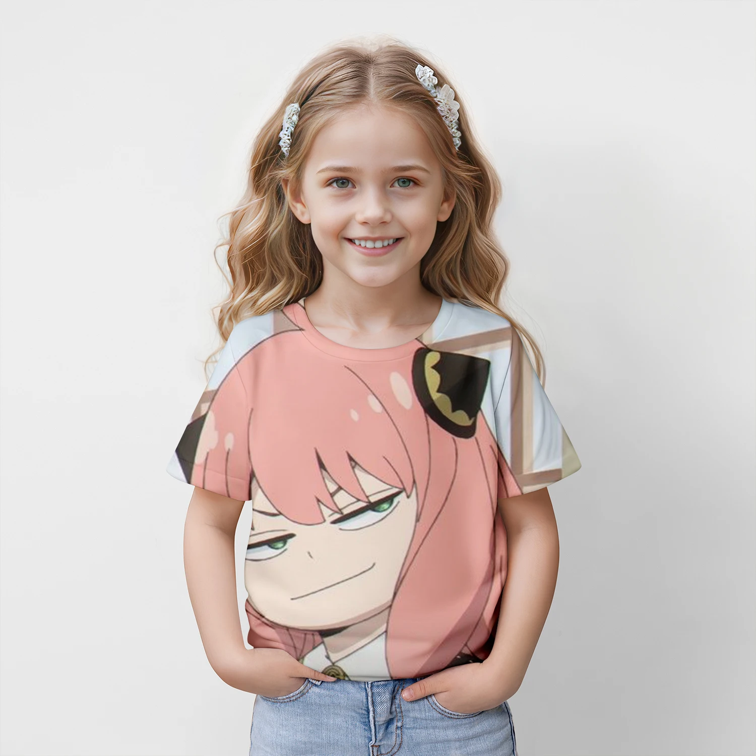Kids Anime Japanese Spy X Family Anya Forger Graphic Print T Shirt Streetwear Men Women Fashion Short Sleeve 100-5XL T Shirt 2