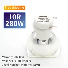 Us shipmen Free shipping 10R 280W Lamp Moving Head Light Beam Light Stage Lamp Platinum Metal Halogen Lamp Follow 280w 10r Light