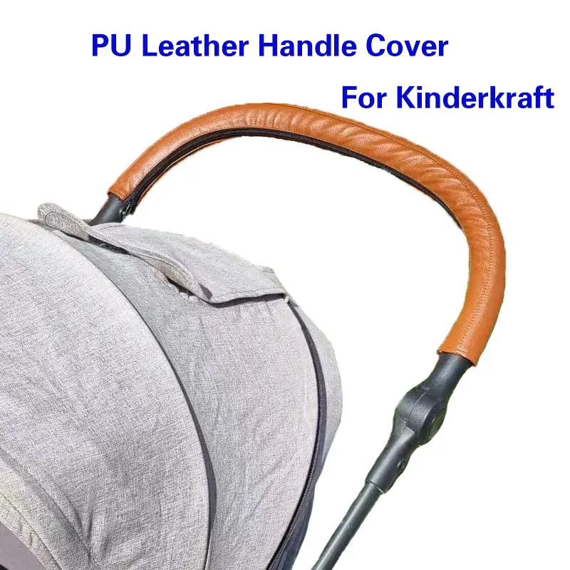 1Pcs Pu Leather Handle Cover For Kinderkraft Stroller Pram Bumper Protective Cases Armrest Covers Baby Carriage Accessories