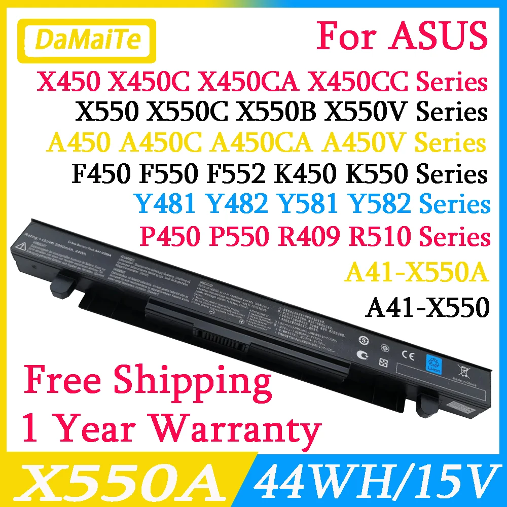 A41-X550A Batteria Del Computer Portatile Per Asus A41-X550 X450 X550 X550C X550B X550V X450C X550Ca X452Ea X452C A450 A550 F450 F550 F552 K550