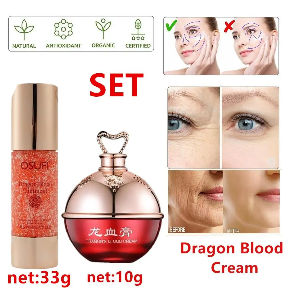 Set Ganoderma Lucidum Nourishing Beauty Activating Dragon Blood Cream Repairs Skin Evenly, Skin Tone Finely, Pore Brightening