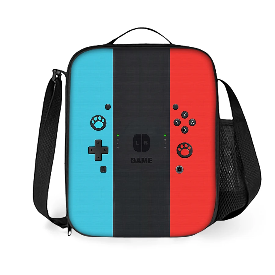 Isolierte Lunch-Tasche mit großem Fassungsvermögen und Schultergurt für Jungen/Mädchen, Kinder, beste Geschenke, 2D flache Cartoon-Lunchbox-Tasche – Detail 12