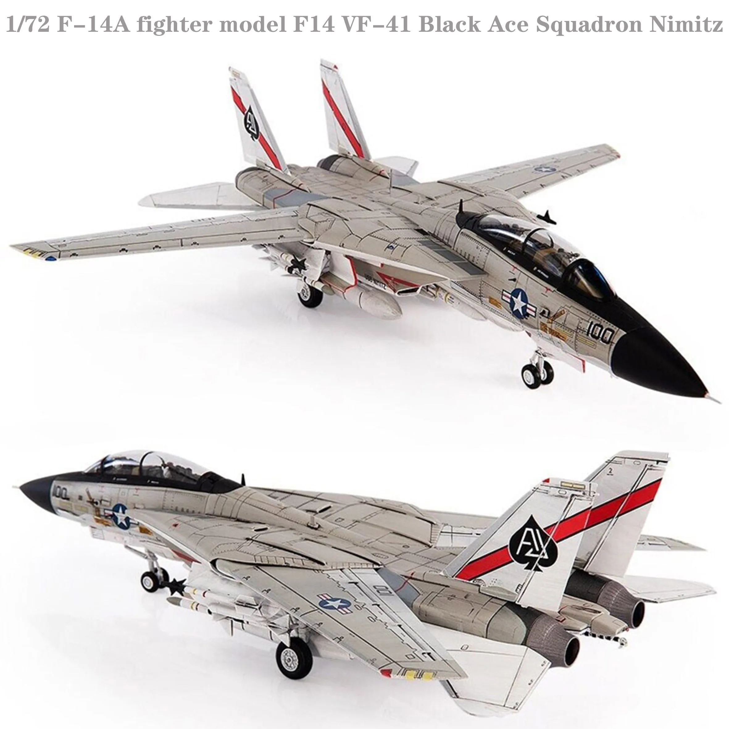 

Fine 1/72 F-14A fighter model F14 VF-41 Black Ace Squadron Nimitz Alloy finished product collection model