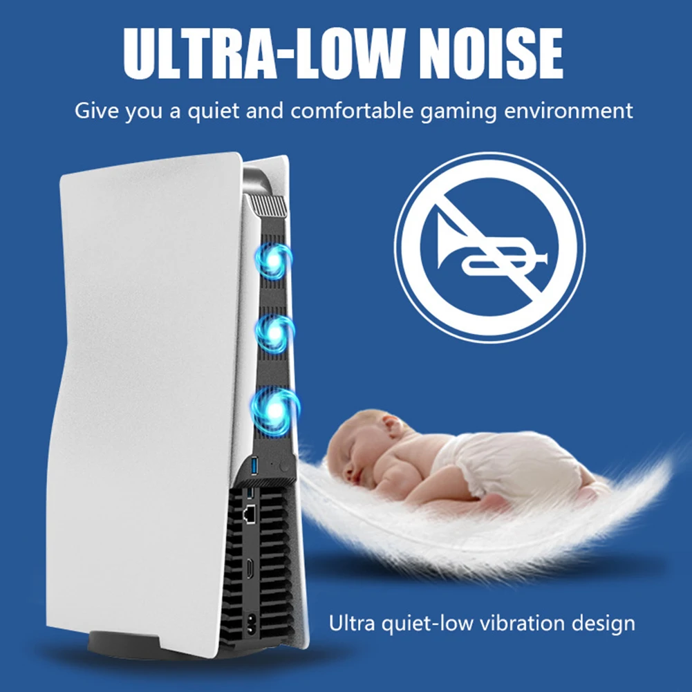 Cooling Fan Controller Gaming Accessories for PS5 Controller Game Console Cooler Vertical Brackets for Sony Play Station PS 5