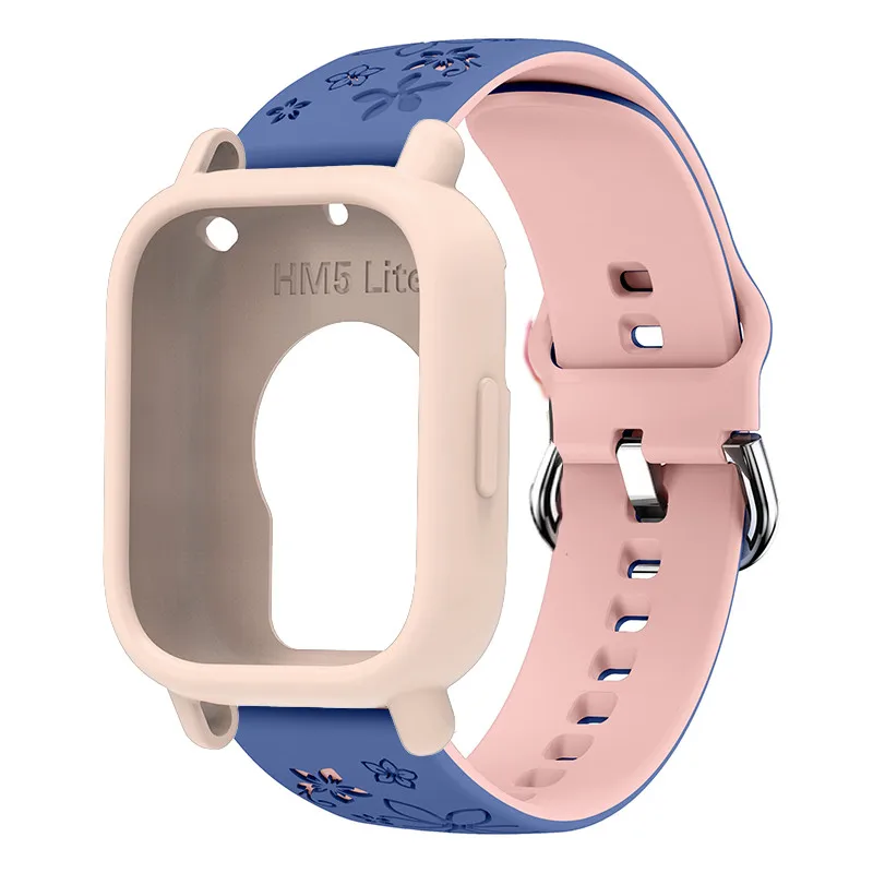 Engraved Silicone Sports Band with Protective Case - Premium Watch Strap Accessory