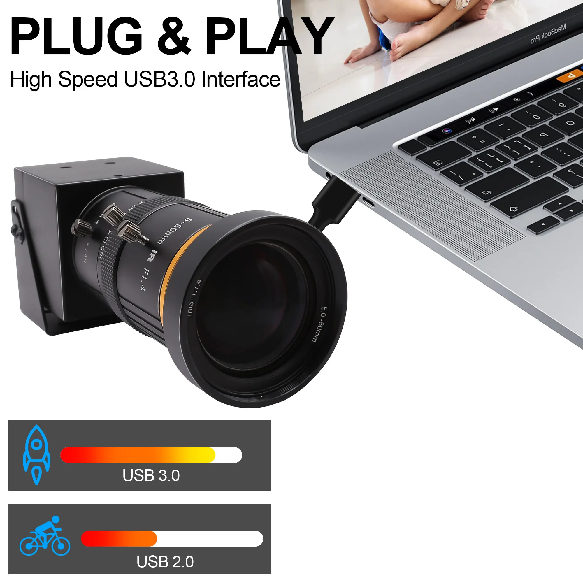 ELP High Speed 60FPS HDMI&USB3.0 Camera CMOS IMX415 Sensor Ultra HD 4K Webcam 3 Display Modes 3840*2160P Induatrial USB Camera