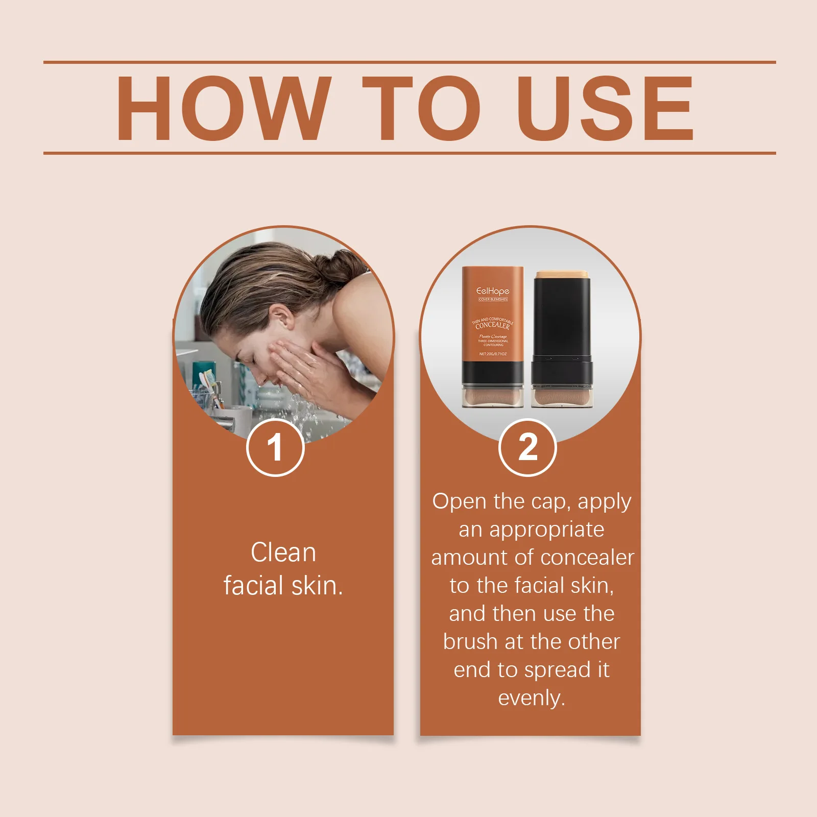Matte Foundation Cream Stick Multi-use Eraser Makeup Full Coverage Waterproof Long Last Oil-Control Cover Acne Base with Brush 6