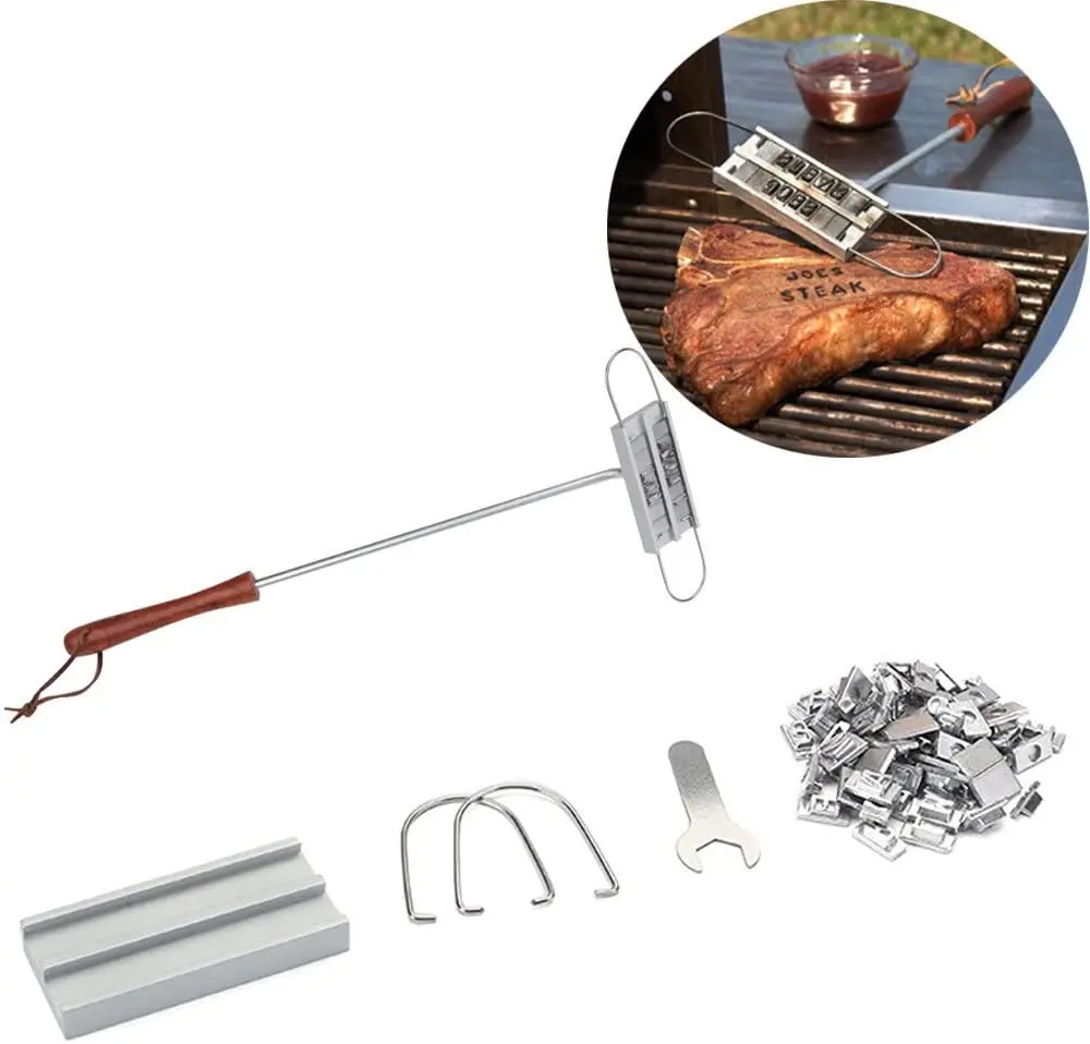 Barbecue Branding Iron Creative 55 Letters DIY Signature Name Marking Stamp Tool BBQ Meat Iron Kitchen Gadgets Bakery Accessorie