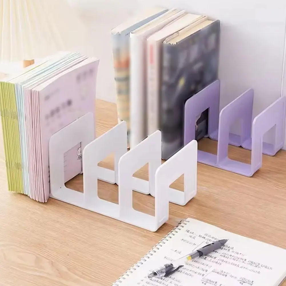Organizzatore da scrivania con 4 scomparti verticali in plastica per libri e documenti, portaoggetti da ufficio