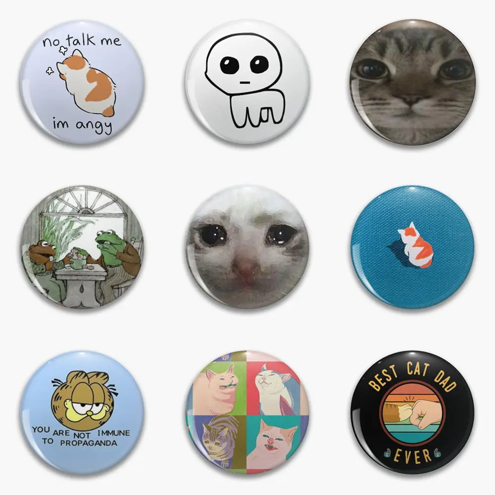 Creative Round Animal Cat Letter Tinplate Pin Soft Button Cartoon Cute  Funny Brooch Badge Laple Clothes Jewelry Gift For Friends - AliExpress