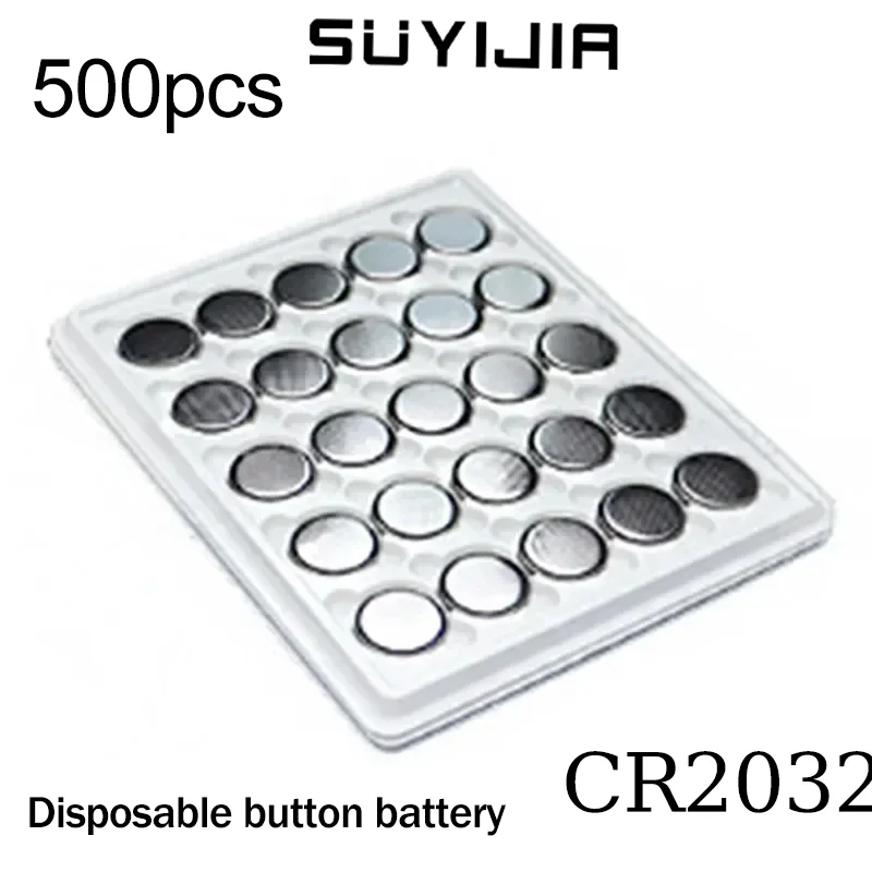 

New 500pcs Disposable Button Battery CR2032 BR2032 DL2032 ECR2032 3V CR 2032 Electronic Watch Button Lithium Ion Battery