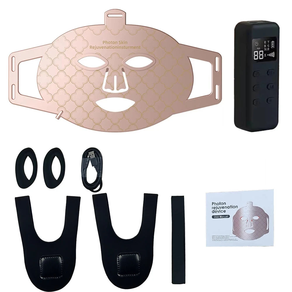 8 Color IR Silicon Infrared Red Light Therapy Facial Treatment Device PDT Led Face Mask Neck Use Red Light Therapy Led