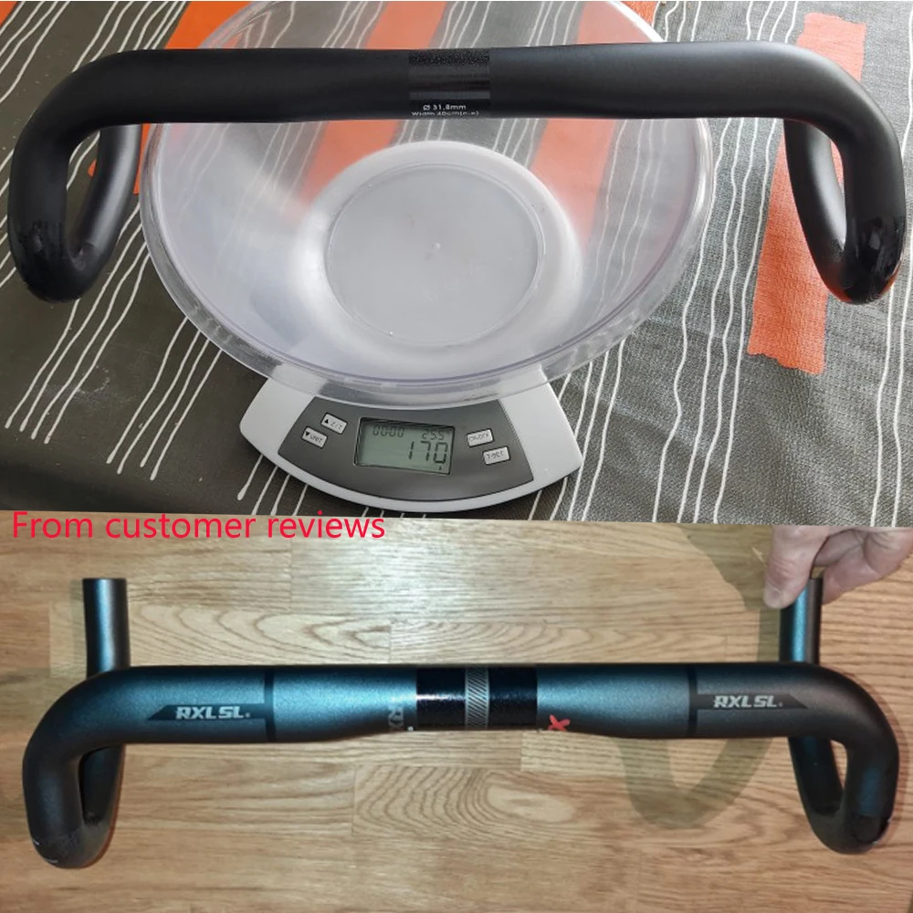 RXL SL Vollcarbon-Lenker, 380/400/420/440 mm, gebogene Stange, schwarz, matt/glänzend, Rennrad-Carbon-Lenker, Fahrradteile – Detail 8