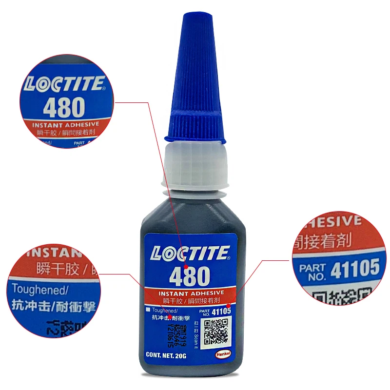 20mlLoctite480BlackGlue310438enhancedInstantDryGlue4804210