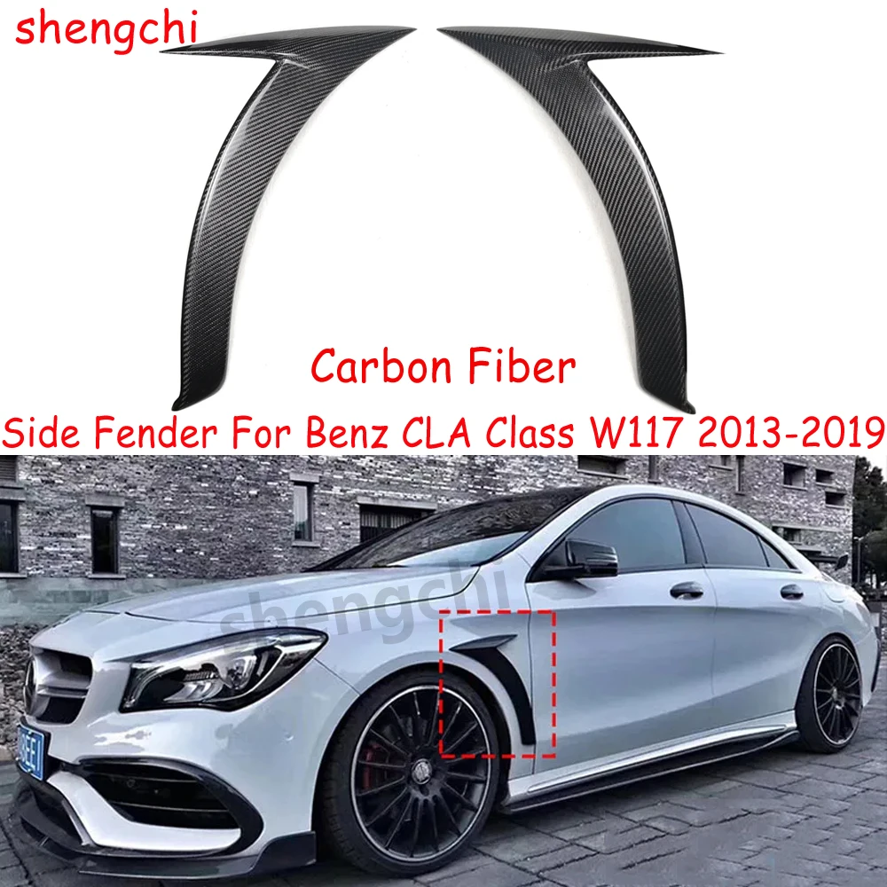 

Боковое крыло W117 из углеродного волокна для Mercedes Benz CLA Class W117 CLA200 CLA220 CLA250, боковое крыло автомобиля, вентиляционные отверстия, отделка 2013-2019