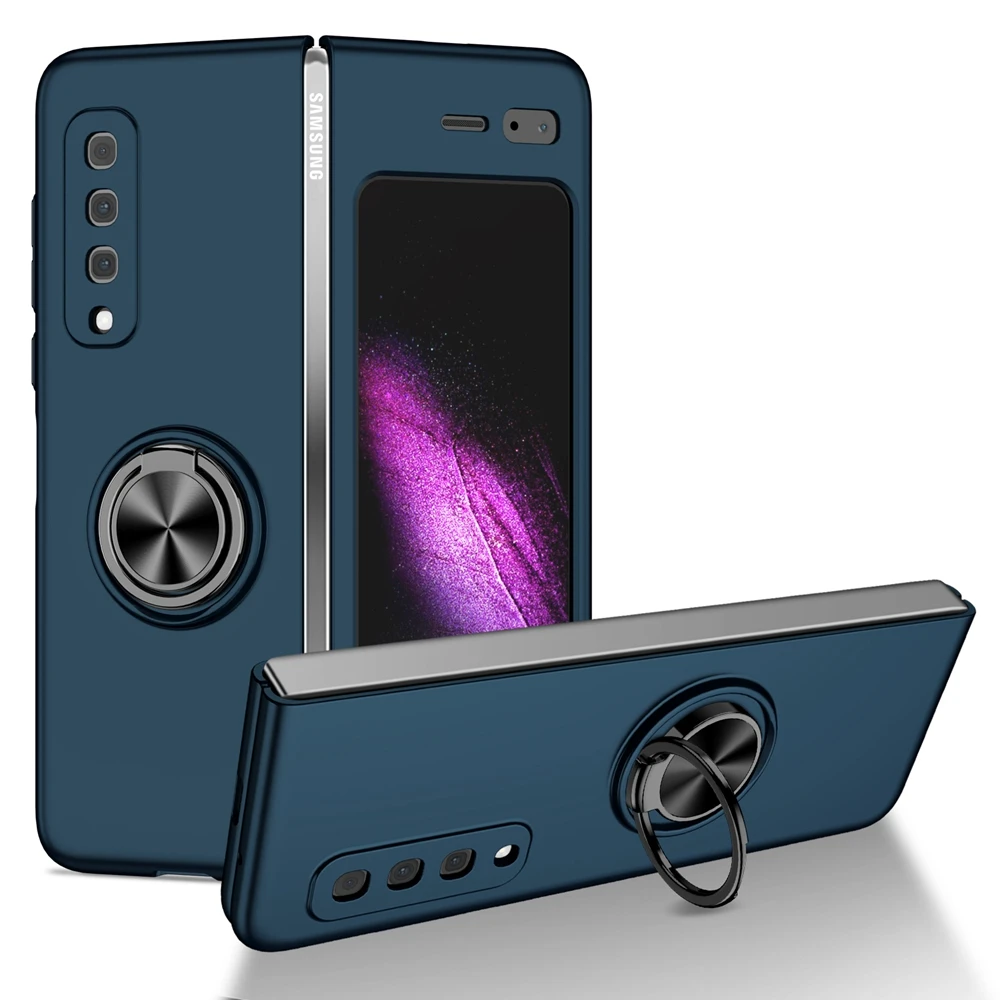 Luxury Ultra-Thin Solid Color Phone Case with Ring Stand Holder