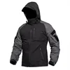 Mens Combat Sets Outdoor Wear-resistant Hooded Tactical Jacket+Multi Pocket Hunting Pants 2-piece Waterproof Training Suits 3