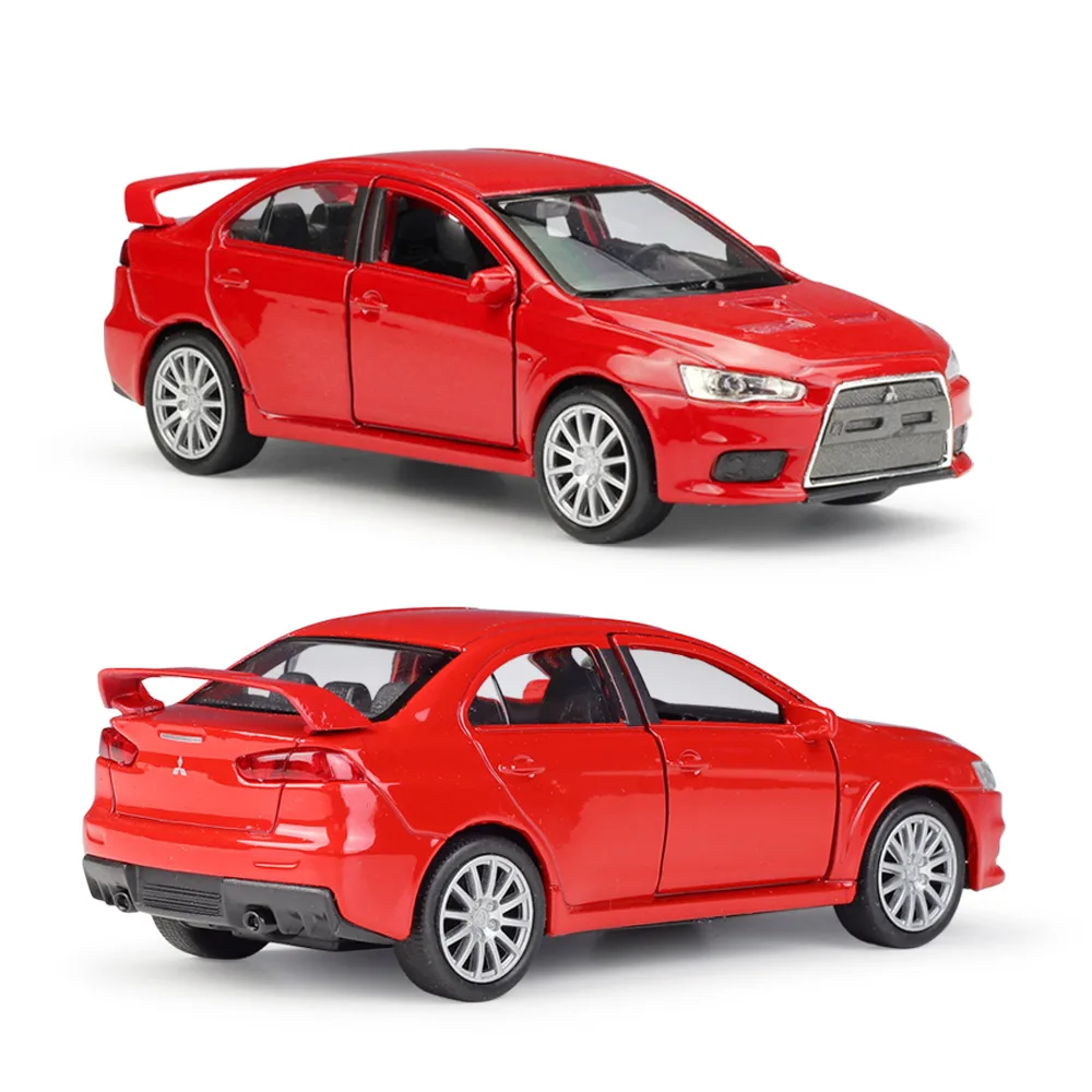 1/41 Mitsubishi Lancer Evolution EVO X Toy Car Model For Children Welly Diecast Race Vehicle Miniature Pull Back Collection Gift 3