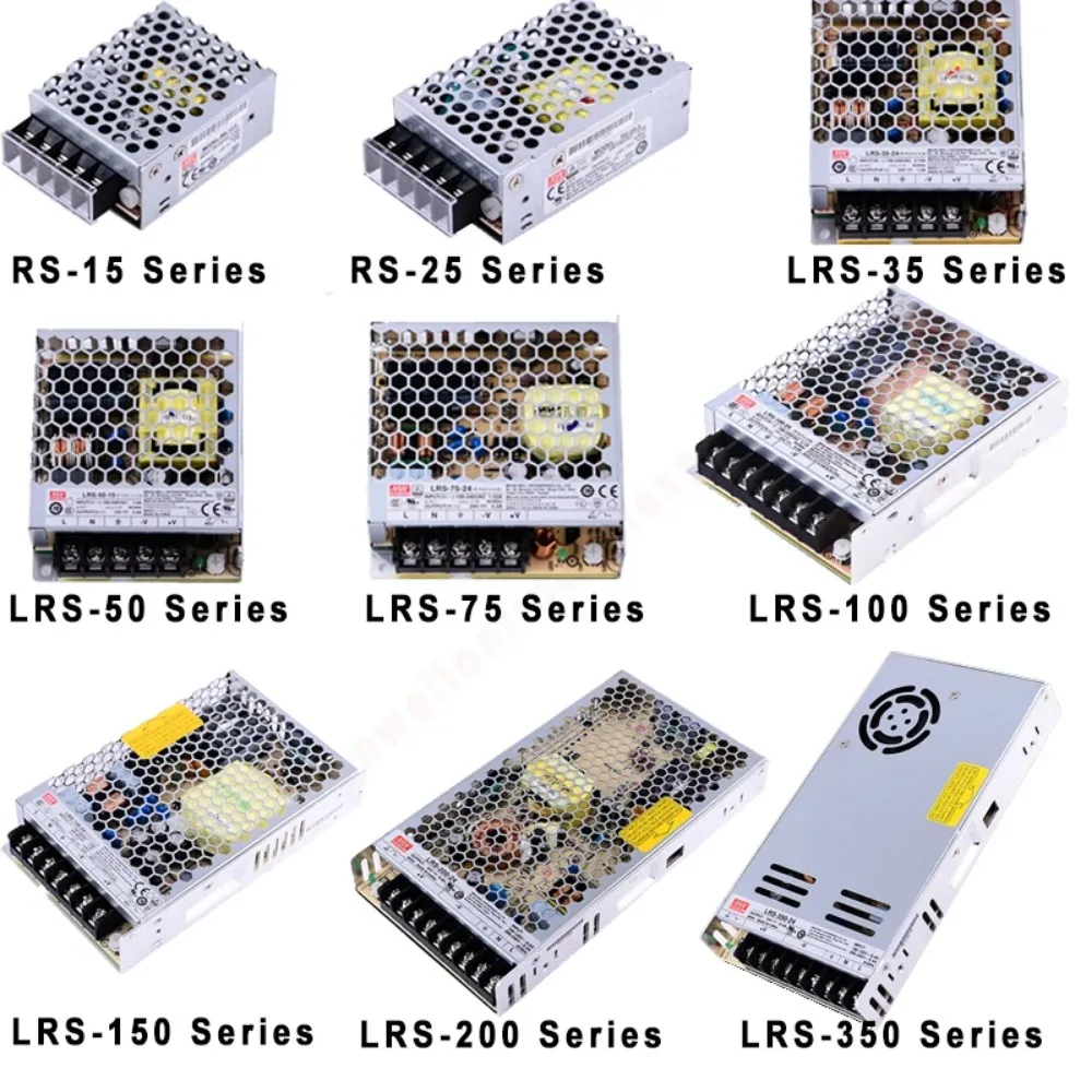 MeanWell 단일 출력 스위칭 전원 공급 장치, LRS100-12V 전원 공급 장치, 100W, 5V, 12V, 15V, 24V, 36V, 48V