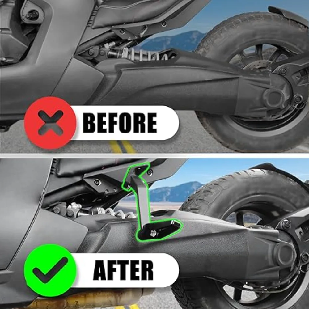 Bat Shape Wider Larger Driver Floorboards For The Can-Am Ryker 600 900 / Rally Edition (2019-2024), Sport(2022-2024)Brake Foot Rest (Black 1