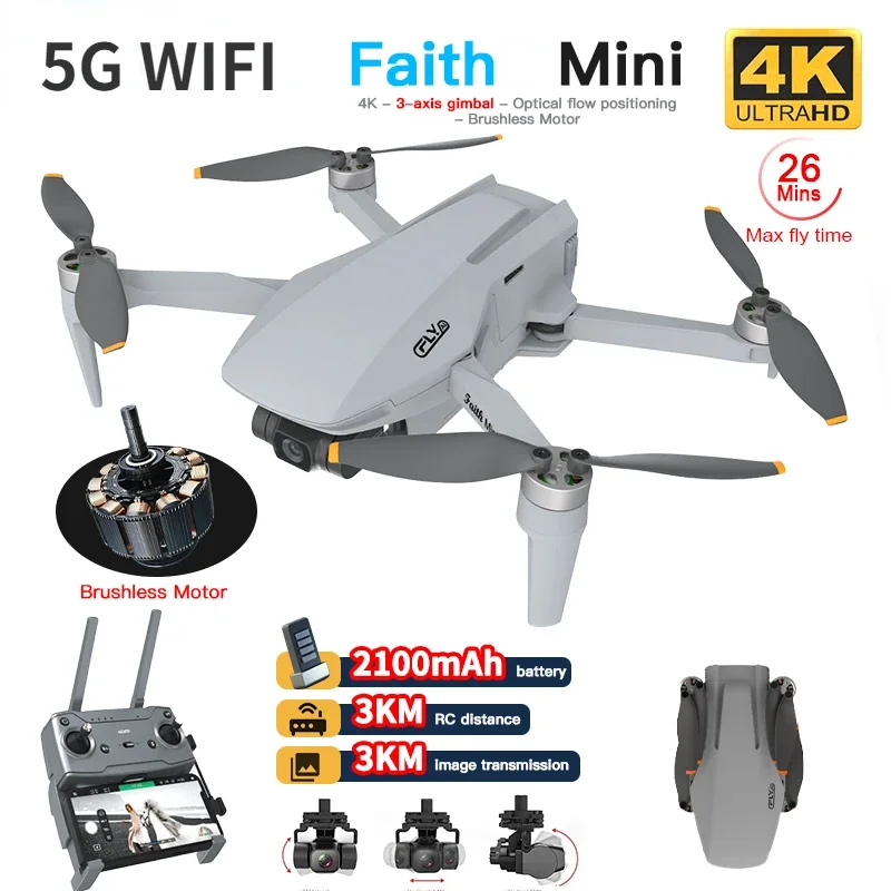 

CFLY Faith GPS Drone 4K HD Camera 3-Axis Gimbal Optical 26min Flight Mini Light Dron With Professional RC Quadcopter Toys Gift