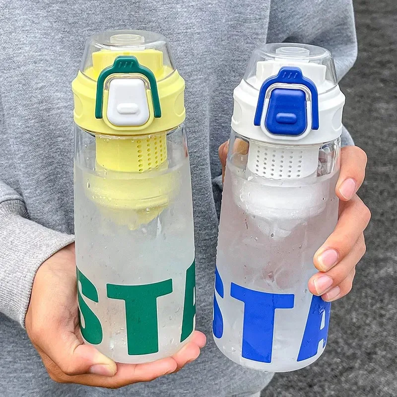 

Simple water bottle, plastic, lightweight, portable, with tea partition rope, summer outdoor sports, fitness couple, plastic cup