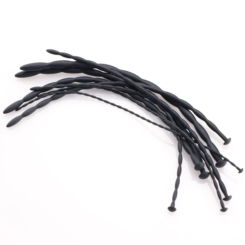 Penis Sex Toys 8Pcs/Set Silicone Chastity Holy Urethral Sound Beads Hollow Urethral Plug Probe Urinary Dilator Urethra Masturbation Rod 10mm
