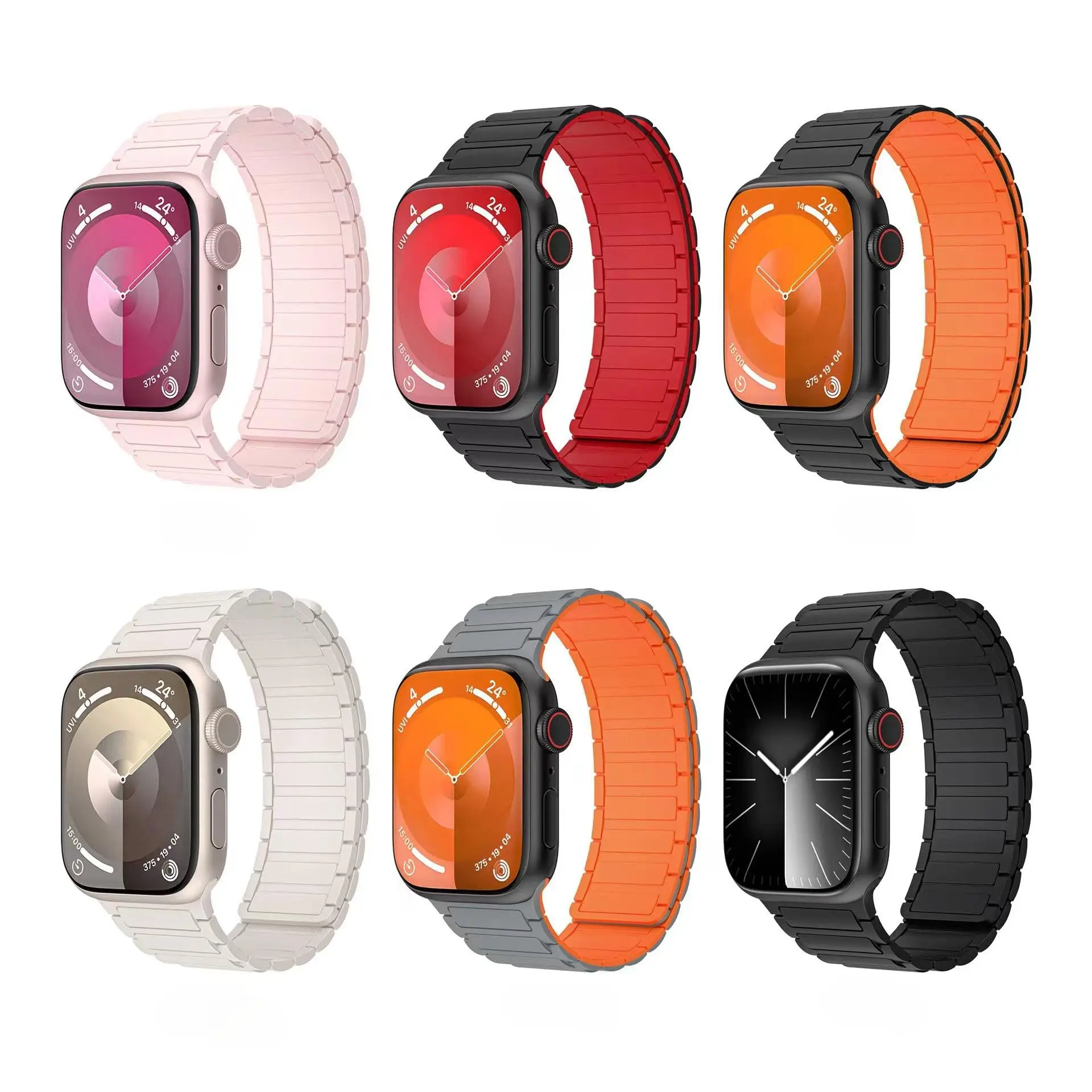 Silicone Watch Strap Magnetic Silicone Strap for Apple Watch Band Ultra 2 49mm 45mm 41mm Bracelet for Iwatch Series 9 8 7 6 SE 5 4 38 42mm 44mm 40mm