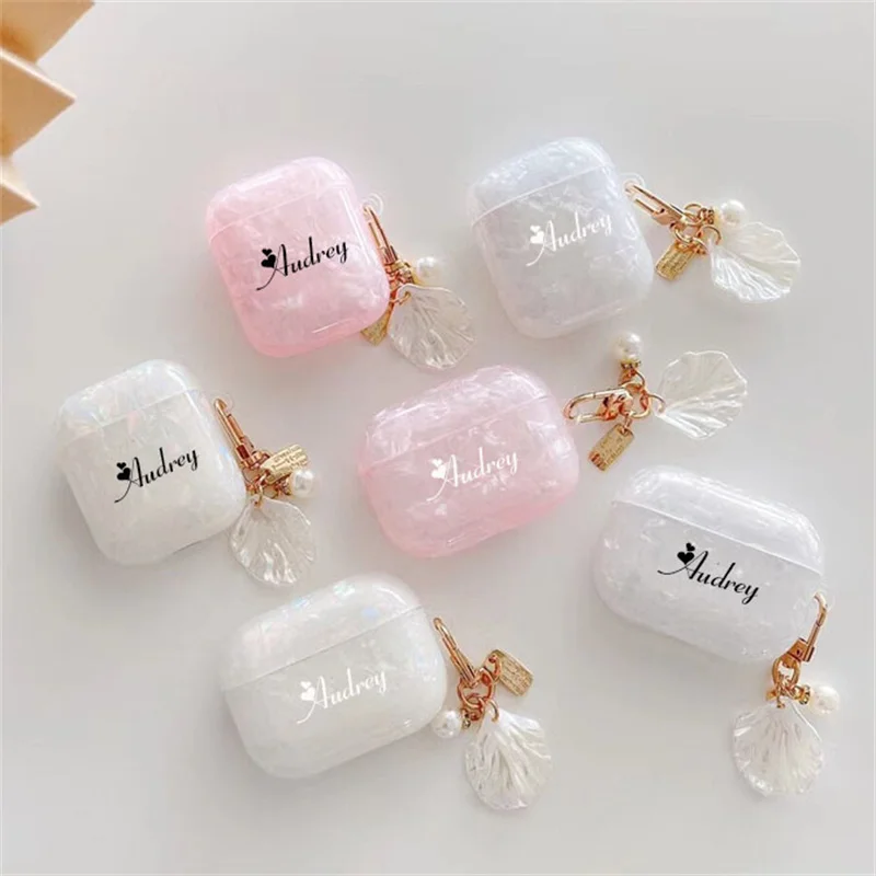 Custodia Per Auricolari Con Guscio Bianco Rosa Personalizzata Personalizzata Con Nome Personalizzato Per Airpods Pro 2 2022 Cover Protettiva Per Airpo