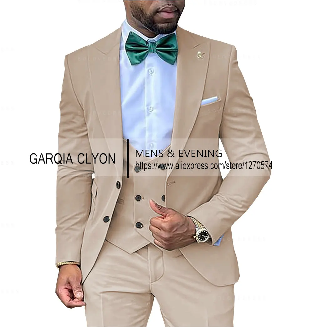 

Мужской стиль, костюмы для мужчин, деловой смокинг, костюм для жениха и шафера (Блейзер + жилет + брюки)