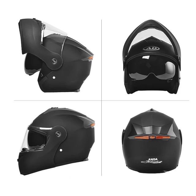 AD Flip Up Motorcycle Helmet Racing Modular Dual Lens Motocross Moto