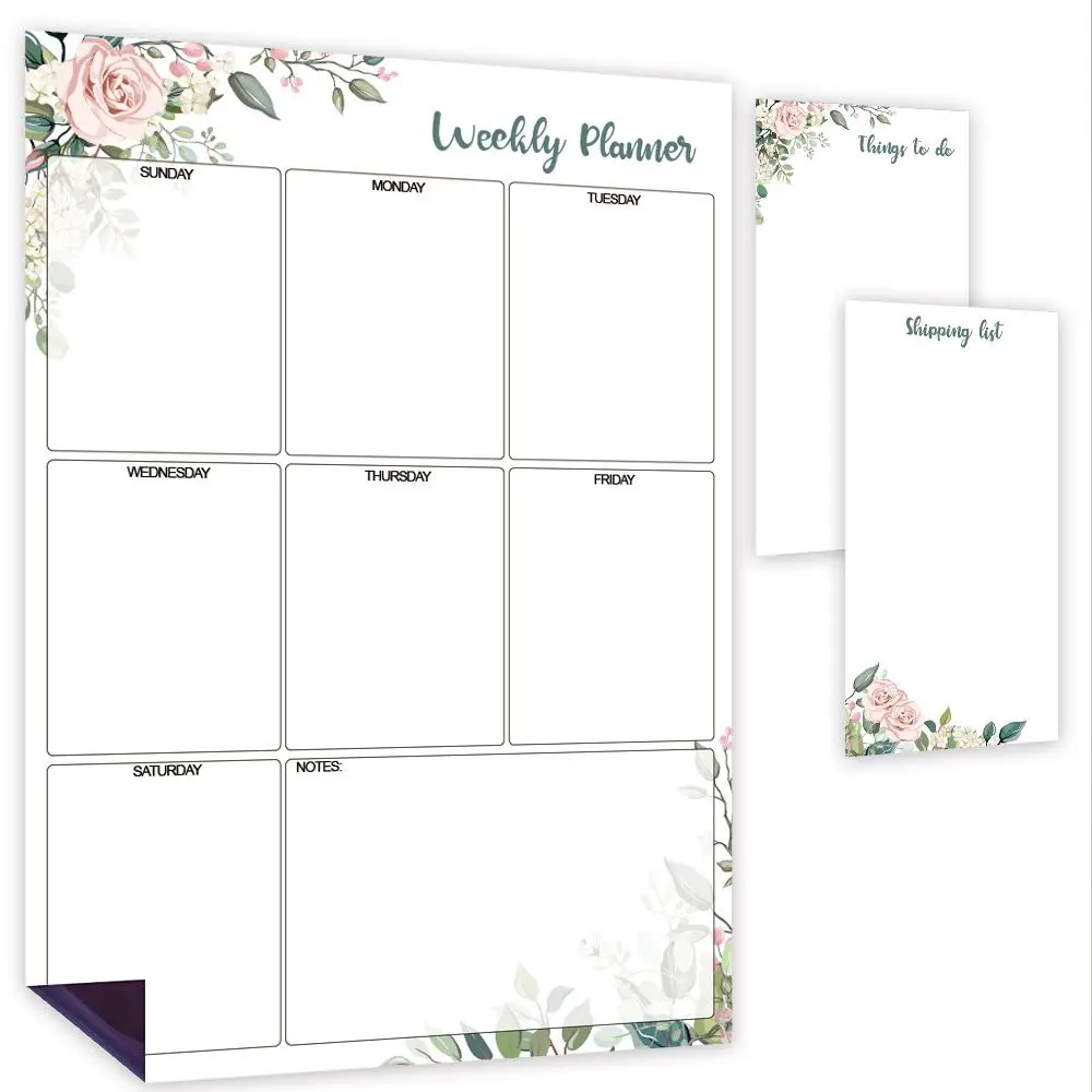1Pcs Fridge Magnets Plan Notepad Magnetic Whiteboard Week Planner Grocery List Plan Memo Notepad Work