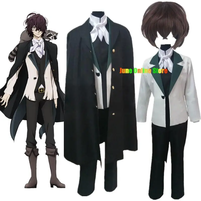 

Anime Bungo Stray Dogs Edgar Allan Poe Cosplay Costume Detective Uniform Windbreaker Coat Man Carnival Party Swallowtail Suit