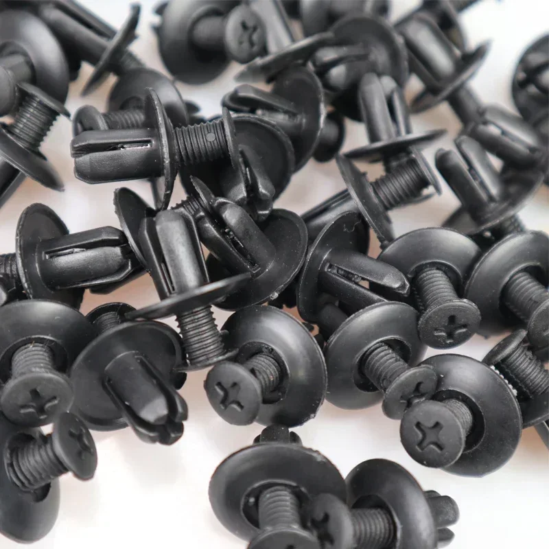 Black Plastic Car Rivet Clips 8mm Fasteners for Auto Interior