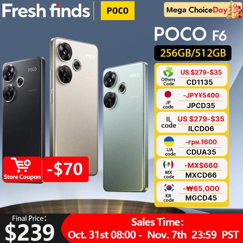 World Premiere POCO F6 Smartphone Global Version Snapdragon®8s Gen