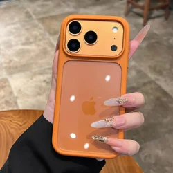 Luxury Ultra Hybrid Crystal Clear Phone Case with Air Lens and Shockproof Cover - iPhone 17 Air (Orange)