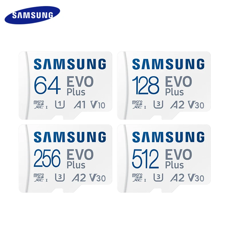 Micro SD карта памяти SAMSUNG EVO Plus 512 ГБ 256 128 TF-карта A2 U3 V30 64 A1 U1 V10 флеш-карта для телефона |