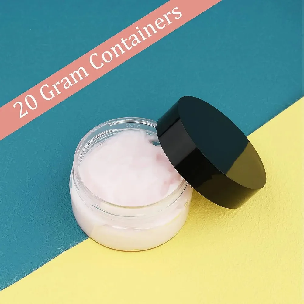 12PCS Plastic Cream Jars Sample Beauty Containers with Leak Proof Wide Mouth Travel bottle for Toiletries Cream 2/3/5/10/15/20ml 4