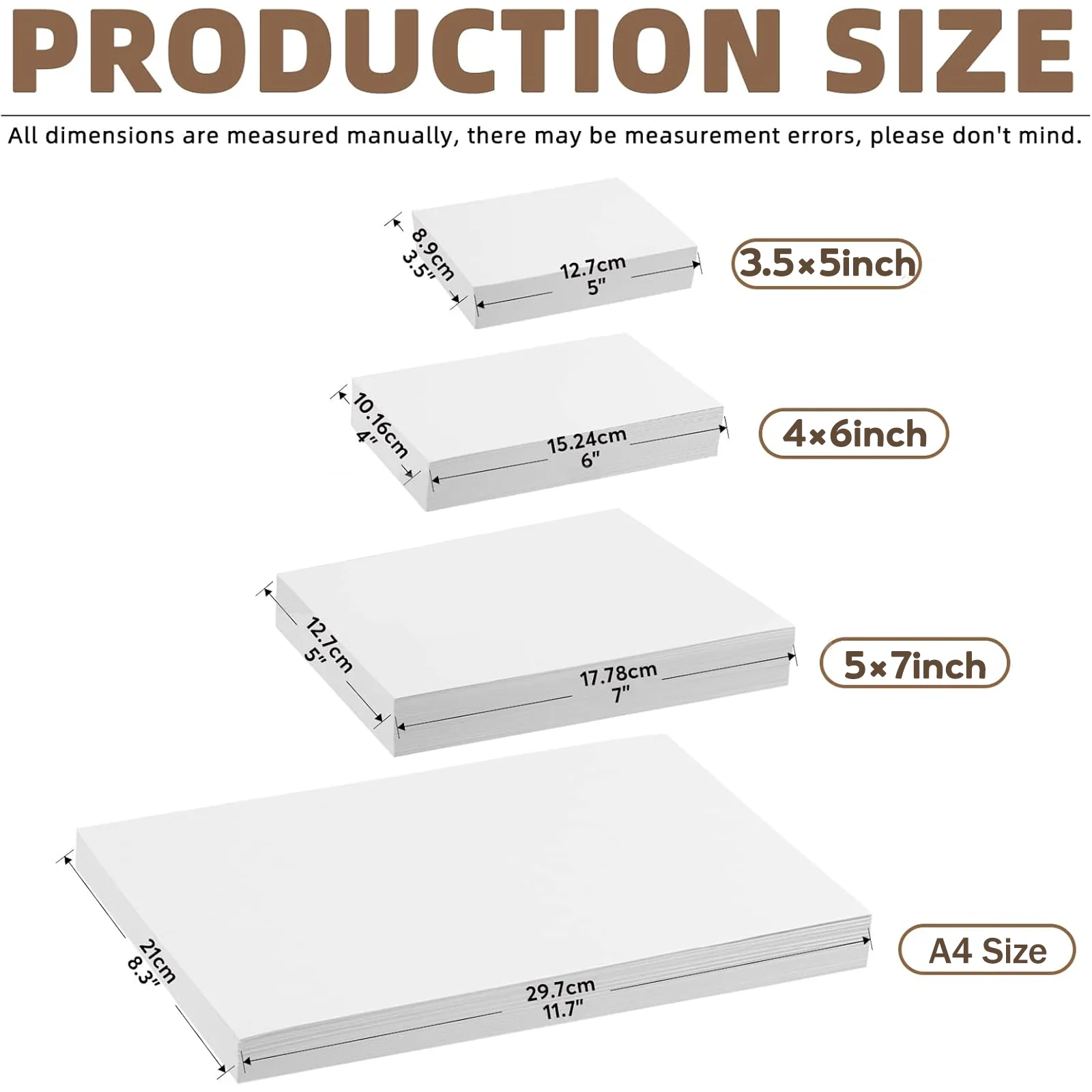 HUSPER 100/20 Sheets Glossy Inkjet Photo Paper 180Gsm 3R/4R/5R/A4 Single-Sided Inkjet Compatible Home Office UseGrey