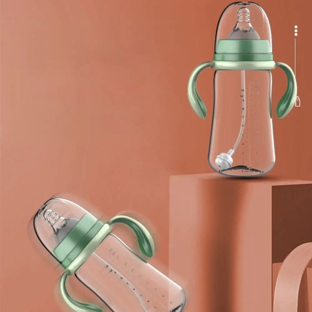 Water Bottle Milk Bottle Feeding Bottle Glass Milk Bottle Newborns Baby Anti-drop High capacity Anti-Slip Handle Milk Feeding Bottle Baby Bottle Water Wide Mouth Feeding