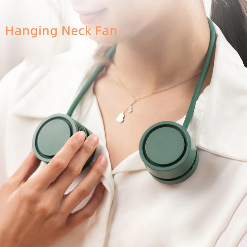 

Exquisite Quiet Hanging Neck Fan Wireless USB Rechargeable Electric Fan Leafless Mini Portable Fan Camping Running Working