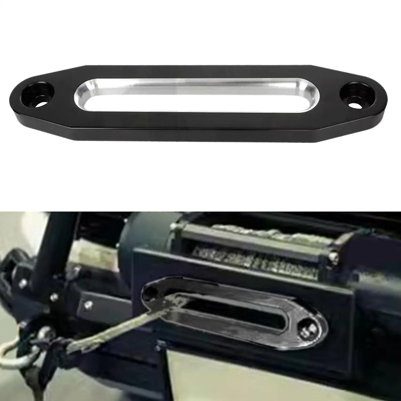 Generic Hawse Fairlead Aluminum Alloy for Synthetic Winch Rope Cable Guide ATV UTV Sturdy Universal,Easy Installation,Black