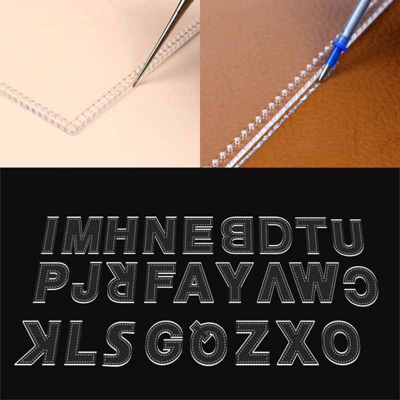YOMDID Alphabets Acrylic Templates Leather Stencils DIY Key Chain Pendant Decor Mold Ornament Handmade Leathercraft Supplies leather craft tools