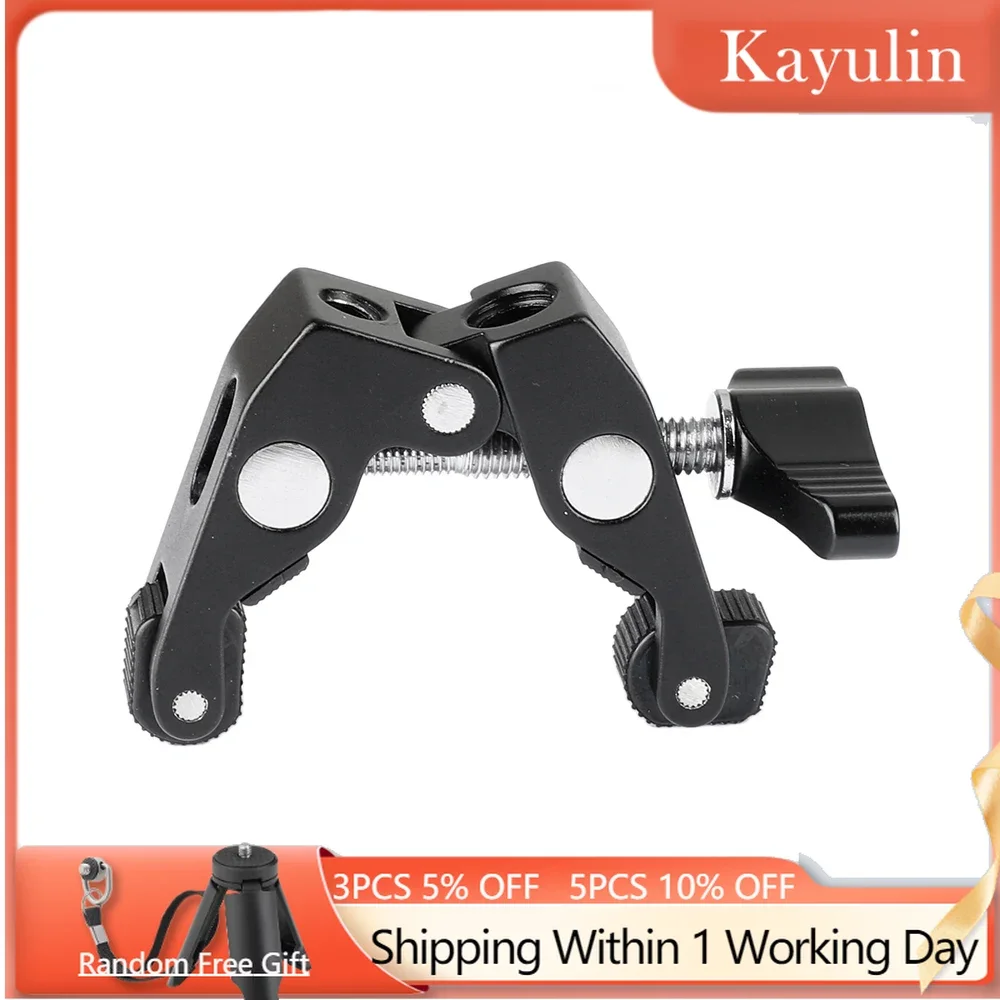 

SZRIG Clip Mini Super Crab Clamp With 1/4"-20 & 3/8"-16 Mounting Points for Magic Arm photo studio Accessory