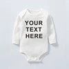 YOUR TEXT HERE Baby Romper Customize Newborn Baby Boy Girl Onesie Cotton Long Sleeve Infant Baby Winter Clothes 4