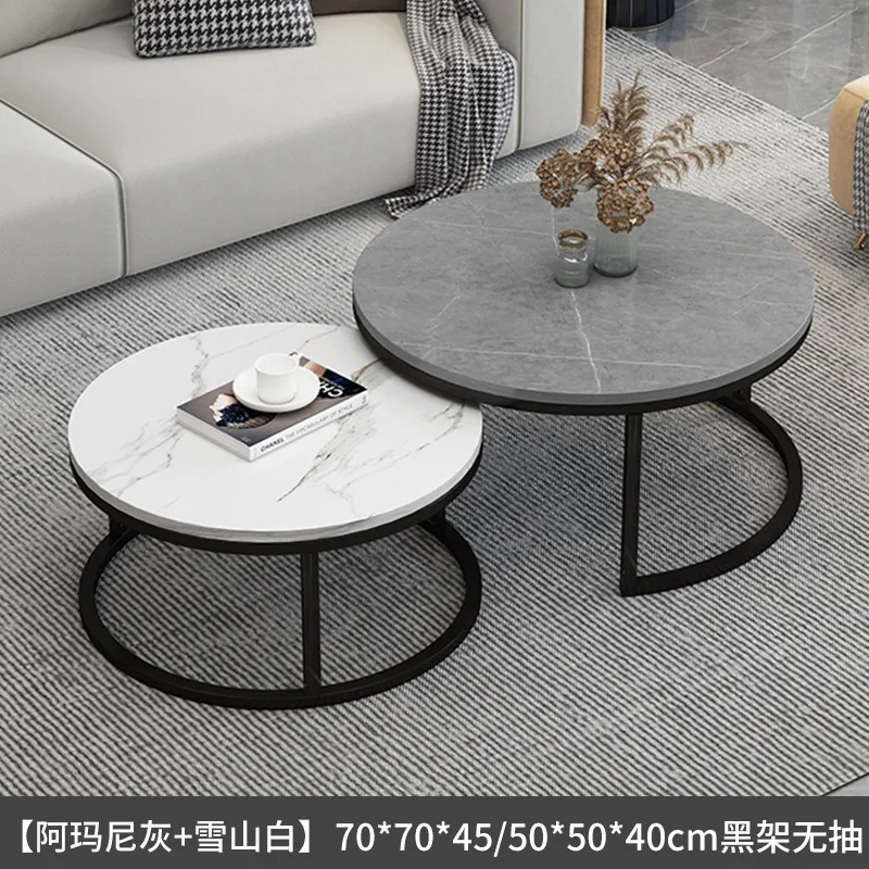 

Nordic Living Room Furniture Sofa Coffee Table Dormitory Balcony Hotel Side Tables Simple Modern Small Apartment Round Tea Table